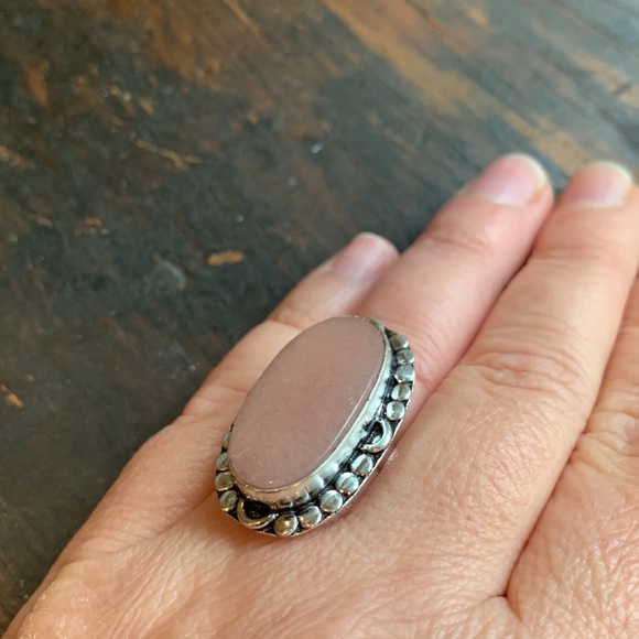 ✨NWT✨X-Large Rose Quartz 925 Sterling Silver Ring - Picture 6 of 6